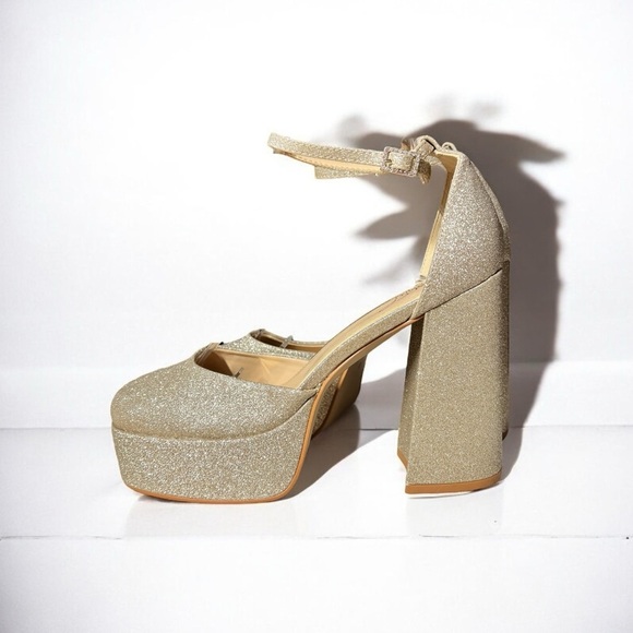 🌻NEW Jewel Badgley Sparkly "Giada" Mischka Platform Heels Size 8 - Picture 1 of 10